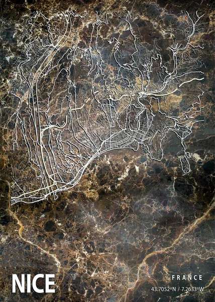 Νίκαια Γαλλία Dahlia Marble Map Είναι Όμορφες Εκτυπώσεις Των Πιο — Φωτογραφία Αρχείου