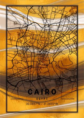 Kahire - Mısır Daisy Mermer Haritası dünyanın en ünlü şehirlerinin güzel bir kopyası. Bu fiyata böyle bir baskı bulamazsın..