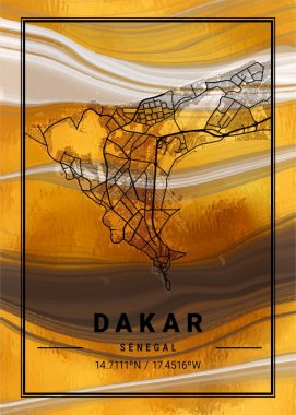 Dakar - Senegal Daisy Mermer Haritası dünyanın en ünlü şehirlerinin güzel bir kopyası. Bu fiyata böyle bir baskı bulamazsın..