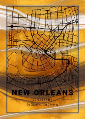 New Orleans - Birleşik Devletler Daisy Mermer Haritası dünyanın en ünlü şehirlerinin güzel birer kopyası. Bu fiyata böyle bir baskı bulamazsın..