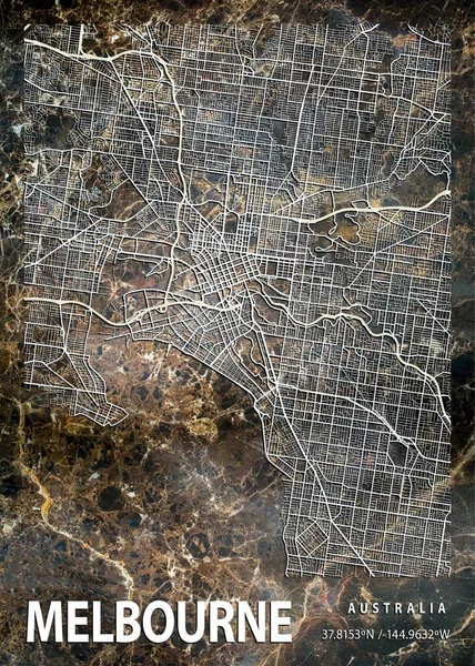 Μελβούρνη Αυστραλία Dahlia Marble Map Είναι Όμορφες Εκτυπώσεις Των Πιο — Φωτογραφία Αρχείου