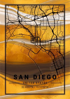 San Diego - Birleşik Devletler Daisy Mermer Haritası dünyanın en ünlü şehirlerinin güzel bir kopyası. Bu fiyata böyle bir baskı bulamazsın..