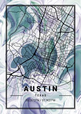 Austin - ABD Karahindiba Mermer Haritası dünyanın en ünlü şehirlerinin güzel bir kopyası. Bu fiyata böyle bir baskı bulamazsın..