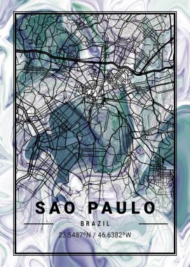 Sao Paulo - Brezilya Karahindiba mermer haritası dünyanın en ünlü şehirlerinin güzel baskılarıdır. Bu fiyata böyle bir baskı bulamazsın..