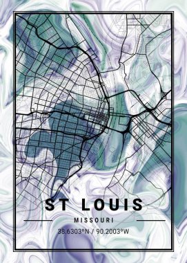 St. Louis - Birleşik Devletler Karahindiba Mermer Haritası dünyanın en ünlü şehirlerinin güzel bir kopyası. Bu fiyata böyle bir baskı bulamazsın..