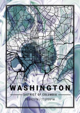 Washington - ABD Karahindiba Mermer Haritası dünyanın en ünlü şehirlerinin güzel bir kopyası. Bu fiyata böyle bir baskı bulamazsın..