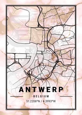 Antwerp - Belçika Daphne Mermer Haritası dünyanın en ünlü şehirlerinin güzel bir kopyası. Bu fiyata böyle bir baskı bulamazsın..