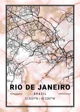 Rio De Janeiro - Brezilya Daphne Marble Haritası dünyanın en ünlü şehirlerinin güzel bir kopyası. Bu fiyata böyle bir baskı bulamazsın..