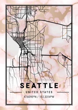 Seattle - Amerika Birleşik Devletleri Daphne Marble Haritası dünyanın en ünlü şehirlerinin güzel birer kopyası. Bu fiyata böyle bir baskı bulamazsın..