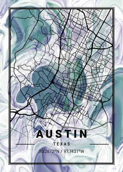 Austin United States Dandelion Marble Map Ist Eine Wunderschöne Karte — Stockfoto