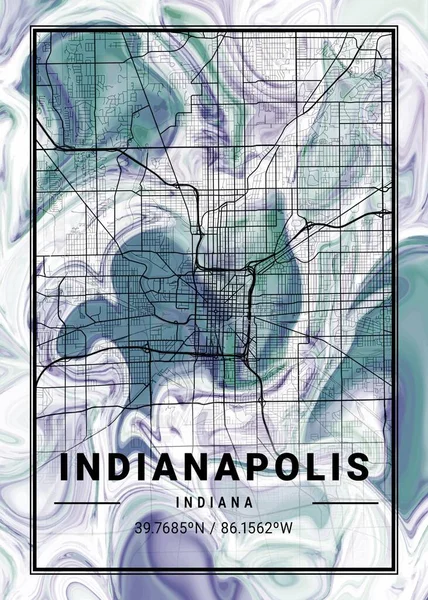 stock image Indianapolis - United States Dandelion Marble Map is beautiful prints of the world's most famous cities. You will not find a similar print at this great price.