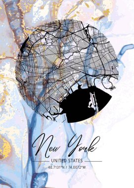 New York - Birleşik Devletler Enzian Mermer Haritası dünyanın en ünlü şehirlerinin güzel bir kopyası. Bu fiyata böyle bir baskı bulamazsın..