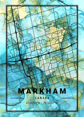 Markham - Canada Flowercup Mermer Haritası dünyanın en ünlü şehirlerinin güzel bir kopyası. Bu fiyata böyle bir baskı bulamazsın..