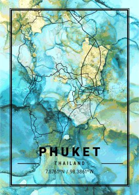 Phuket - Tayland Çiçeği Mermer Haritası dünyanın en ünlü şehirlerinin güzel bir kopyası. Bu fiyata böyle bir baskı bulamazsın..