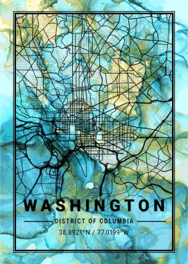 Washington - Birleşik Devletler Çiçek Kupa Mermer Haritası dünyanın en ünlü şehirlerinin güzel bir kopyası. Bu fiyata böyle bir baskı bulamazsın..