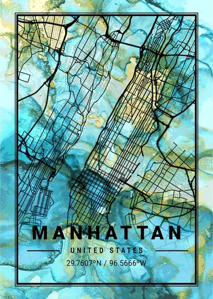 Manhattan United States Flowercup Marble Map Είναι Ένας Πανέμορφος Χάρτης — Φωτογραφία Αρχείου