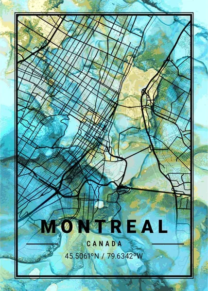 stock image Montreal - Canada Flowercup Marble Map is beautiful prints of the world's most famous cities. You will not find a similar print at this great price.