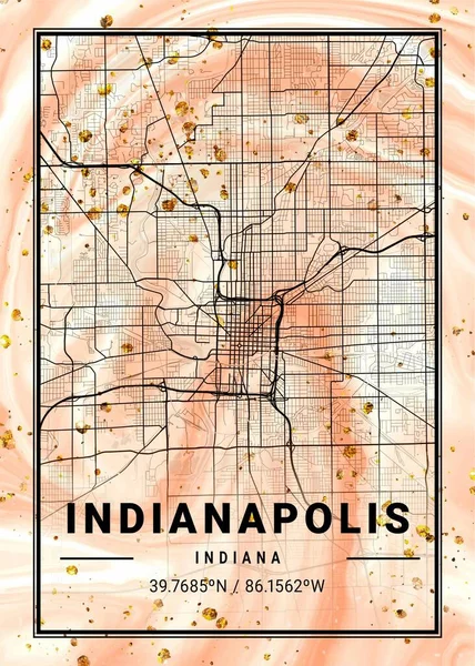 stock image Indianapolis - United States Frangipani Marble Map is beautiful prints of the world's most famous cities. You will not find a similar print at this great price.