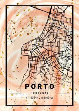 Porto - Portekiz Frangipani Mermer Haritası dünyanın en ünlü şehirlerinin güzel baskılarıdır. Bu fiyata böyle bir baskı bulamazsın..