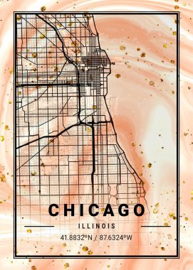 Chicago - Amerika Birleşik Devletleri Frangipani Mermer Haritası dünyanın en ünlü şehirlerinin güzel bir kopyası. Bu fiyata böyle bir baskı bulamazsın..