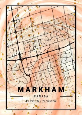 Markham - Kanada Frangipani Mermer Haritası dünyanın en ünlü şehirlerinin güzel bir kopyası. Bu fiyata böyle bir baskı bulamazsın..