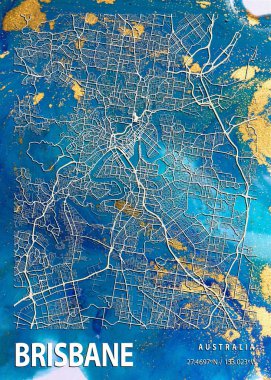 Brisbane - Avustralya Fusia Mermer Haritası dünyanın en ünlü şehirlerinin güzel bir kopyası. Bu fiyata böyle bir baskı bulamazsın..