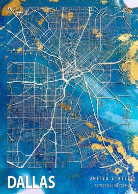 Dallas - Amerika Birleşik Devletleri Fusya Mermer Haritası dünyanın en ünlü şehirlerinin güzel bir kopyası. Bu fiyata böyle bir baskı bulamazsın..