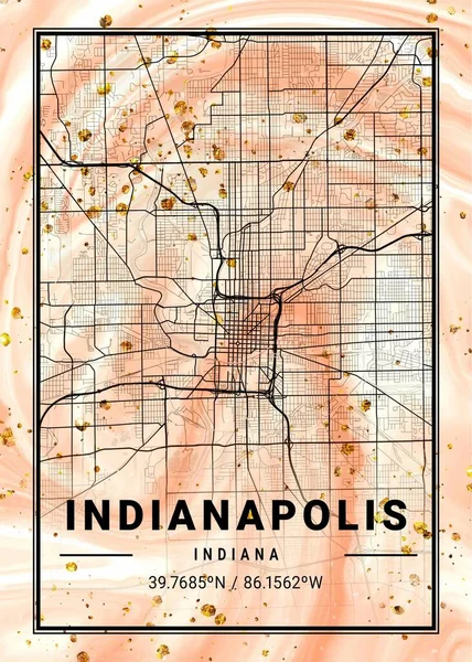 stock image Indianapolis - United States Frangipani Marble Map is beautiful prints of the world's most famous cities. You will not find a similar print at this great price.