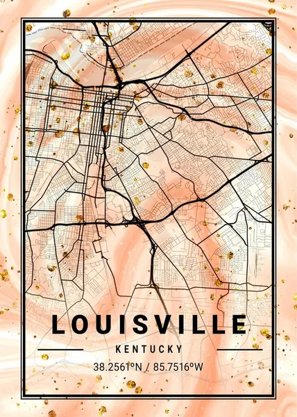 Louisville Ηνωμένες Πολιτείες Frangipani Marble Map Είναι Όμορφες Εκτυπώσεις Από — Φωτογραφία Αρχείου