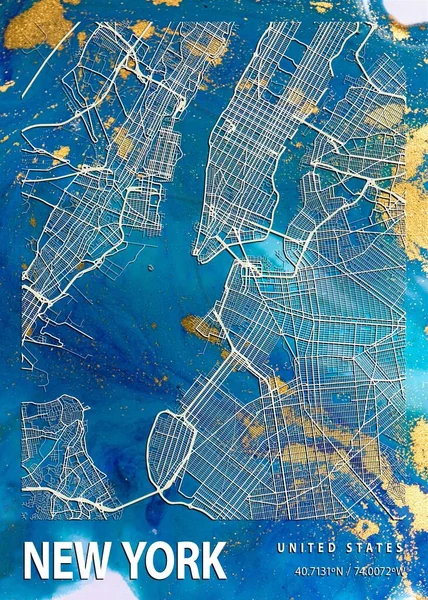 Νέα Υόρκη Ηνωμένες Πολιτείες Χάρτης Fusia Marble Είναι Όμορφες Εκτυπώσεις — Φωτογραφία Αρχείου
