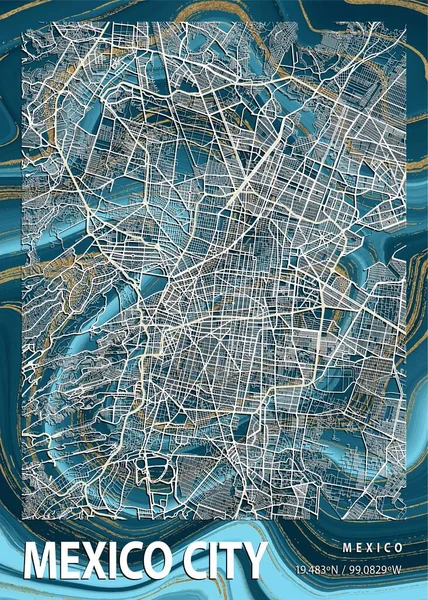 Mexico City Mexico Gardenia Marble Map Είναι Όμορφες Εκτυπώσεις Από — Φωτογραφία Αρχείου