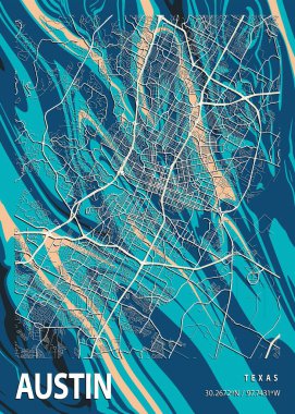 Austin - ABD Gazania Mermer Haritası dünyanın en ünlü şehirlerinin güzel bir kopyası. Bu fiyata böyle bir baskı bulamazsın..