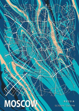 Moskova - Rusya Gazania Mermer Haritası dünyanın en ünlü şehirlerinin güzel bir kopyası. Bu fiyata böyle bir baskı bulamazsın..