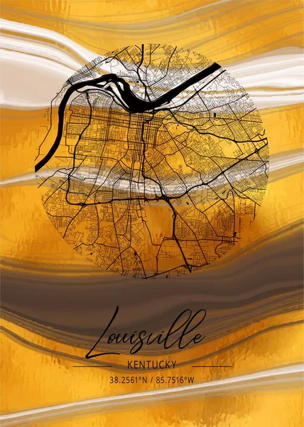 Louisville Ηνωμένες Πολιτείες Gelsemium Marble Map Είναι Όμορφες Εκτυπώσεις Των — Φωτογραφία Αρχείου