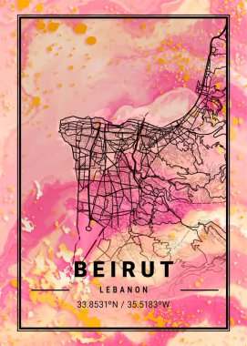 Beyrut - Lübnan Gerbere Mermer Haritası dünyanın en ünlü şehirlerinin güzel bir kopyası. Bu fiyata böyle bir baskı bulamazsın..