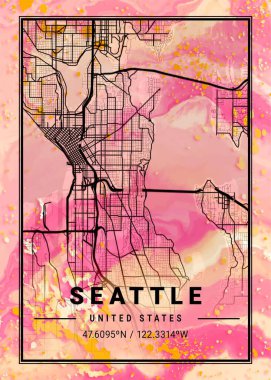 Seattle - Amerika Birleşik Devletleri Gerbere Mermer Haritası dünyanın en ünlü şehirlerinin güzel bir kopyası. Bu fiyata böyle bir baskı bulamazsın..