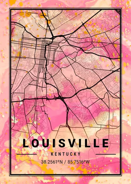 Louisville Ηνωμένες Πολιτείες Gerbere Μάρμαρο Χάρτης Είναι Όμορφες Εκτυπώσεις Από — Φωτογραφία Αρχείου