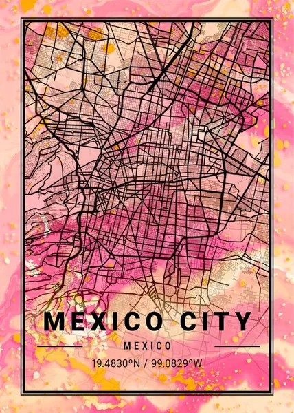Mexiko Stadt Mexiko Gerbere Marmor Karte Ist Eine Wunderschöne Kopie — Stockfoto