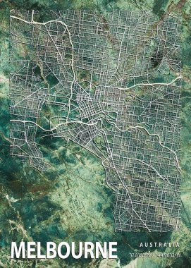 Melbourne - Avustralya Gloxinia Mermer Haritası dünyanın en ünlü şehirlerinin güzel bir kopyası. Bu fiyata böyle bir baskı bulamazsın..