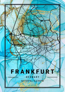 Frankfurt - Almanya Bahçıvanlık Mermer Haritası dünyanın en ünlü şehirlerinin güzel baskılarıdır. Bu fiyata böyle bir baskı bulamazsın..