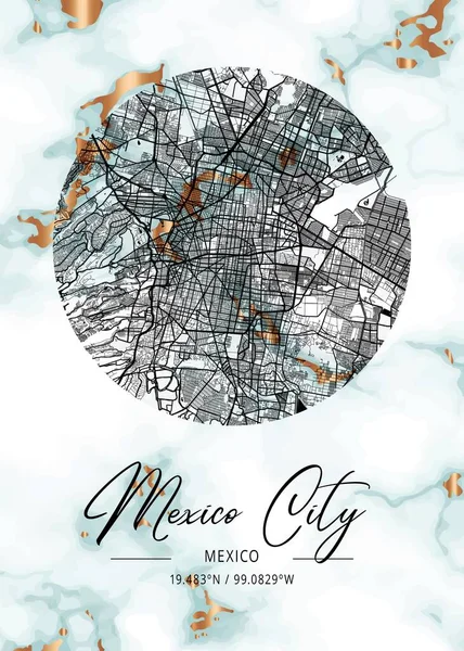 Mexiko Stadt Mexiko Hortensia Marmor Karte Ist Eine Wunderschöne Kopie — Stockfoto