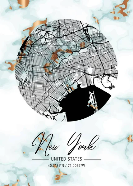 Νέα Υόρκη Ηνωμένες Πολιτείες Hortensia Μάρμαρο Χάρτης Είναι Όμορφες Εκτυπώσεις — Φωτογραφία Αρχείου