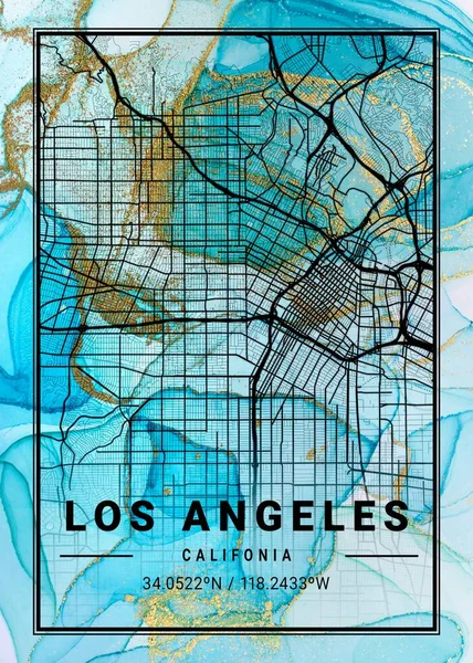 Los Angeles United States Horticulture Marble Map Είναι Όμορφες Εκτυπώσεις — Φωτογραφία Αρχείου