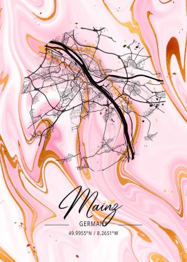 Mainz - Almanya Hoya Mermer Haritası dünyanın en ünlü şehirlerinin güzel bir kopyası. Bu fiyata böyle bir baskı bulamazsın..