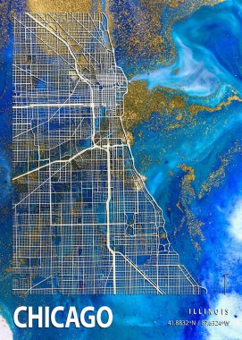 Chicago - Birleşik Devletler Impatiens Mermer Haritası dünyanın en ünlü şehirlerinin güzel bir kopyası. Bu fiyata böyle bir baskı bulamazsın..