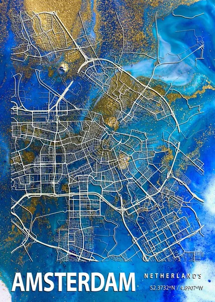 Amsterdam Netherlands Impatiens Marble Map Ist Eine Wunderschöne Kopie Der — Stockfoto