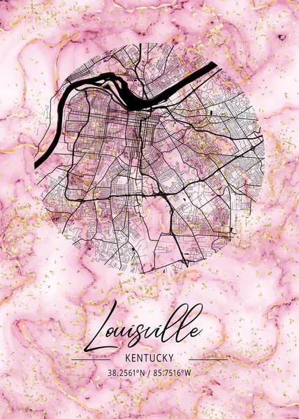 stock image Louisville - United States Ixora Marble Map is beautiful prints of the world's most famous cities. You will not find a similar print at this great price.