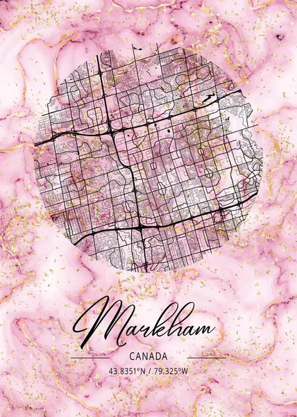 Markham Καναδάς Χάρτης Της Ixora Marble Είναι Όμορφες Εκτυπώσεις Από — Φωτογραφία Αρχείου
