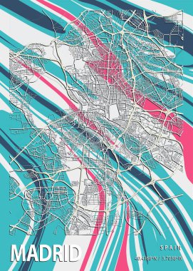 Madrid - İspanya Glorybower Mermer Haritası dünyanın en ünlü şehirlerinin güzel bir kopyası. Bu fiyata böyle bir baskı bulamazsın..