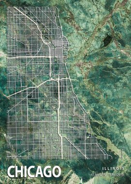 Chicago - Birleşik Devletler Gloxinia Mermer Haritası dünyanın en ünlü şehirlerinin güzel bir kopyası. Bu fiyata böyle bir baskı bulamazsın..